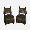 A Pair of Mid-20th Century Ebonised Salon Chairs