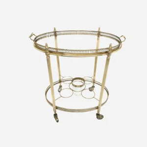 An Antique Brass Drinks Trolley