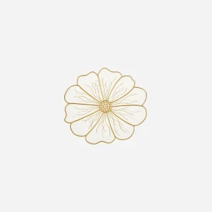 Anemone Coaster White & Gold - Set of 4