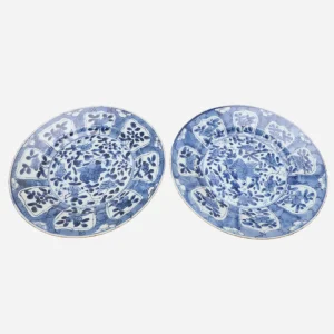 Antique Blue & White Chinese Plates - Set of 6