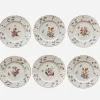 Antique Floral Dessert Plate - Set of 6