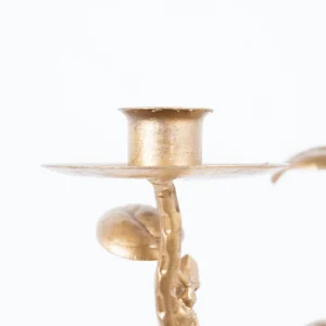 Antique Gold-Lacquered Metal Tree Candelabra