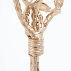 Antique Gold-Lacquered Metal Tree Candelabra