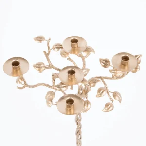 Antique Gold-Lacquered Metal Tree Candelabra