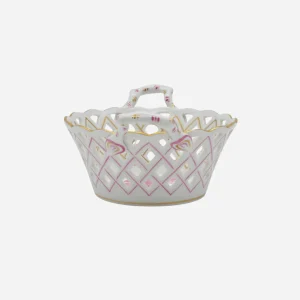 Antique Herend Apponyi Pink Bread Basket