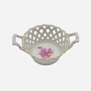 Antique Herend Apponyi Pink Bread Basket