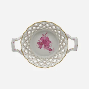 Antique Herend Apponyi Pink Bread Basket