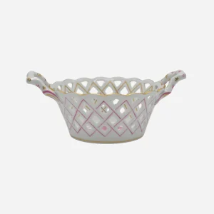 Antique Herend Apponyi Pink Bread Basket
