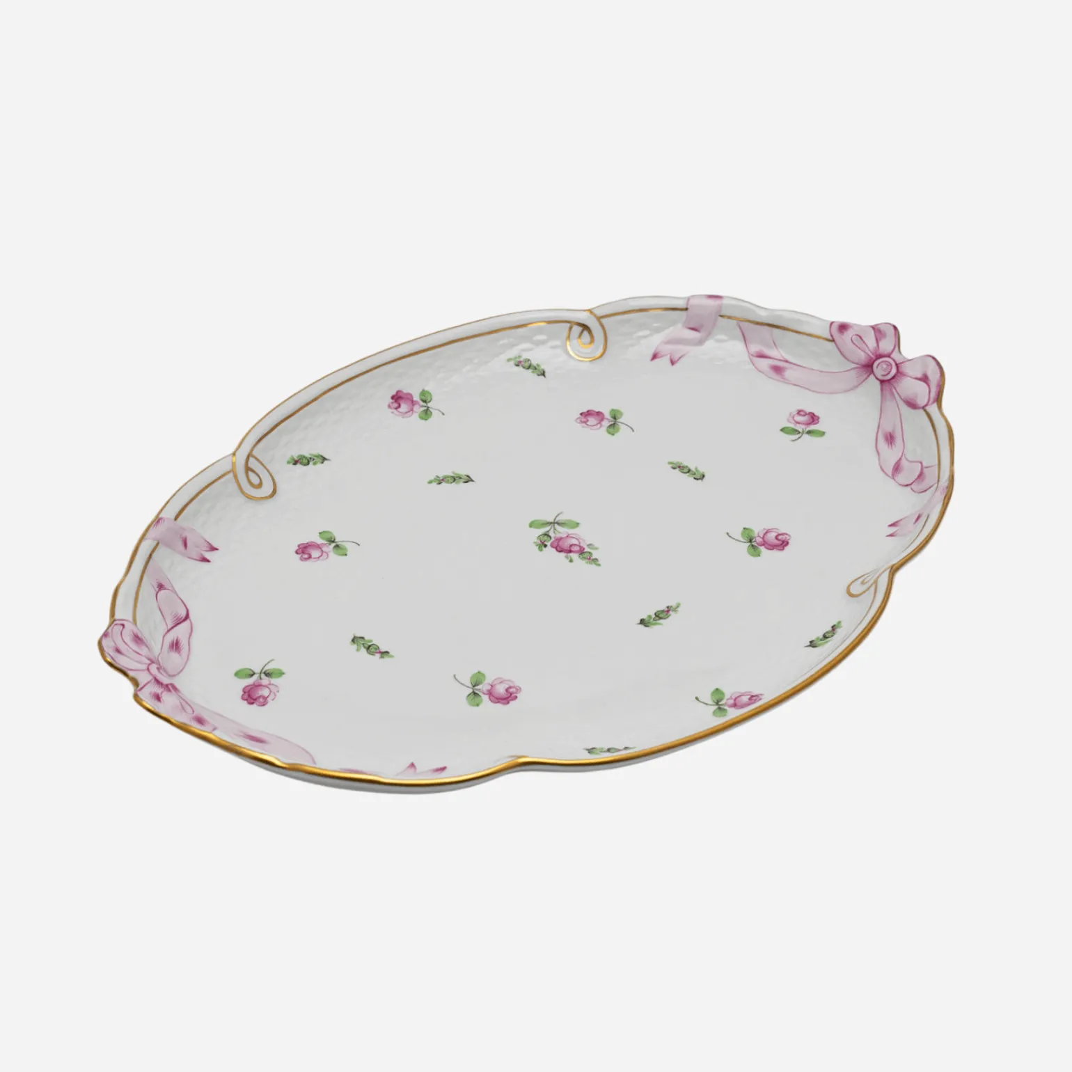 antique_herend_vienna_ros_0.webp Antique Herend Vienna Rose & Bow Serving Platter