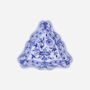 Antique Meissen Blue Onion Triangular Serving Dish