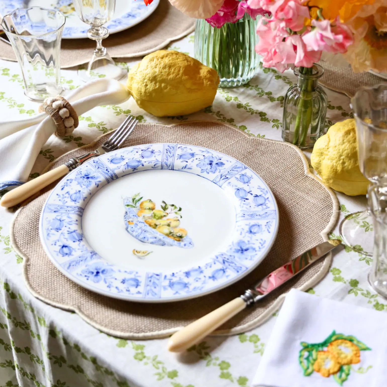 basket_with_pomegranates__5.webp Basket with Pomegranates Dinner Plates - Set of 4