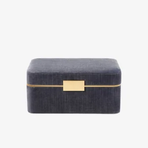 Beauvais Velvet Jewellery Box Dusk Blue