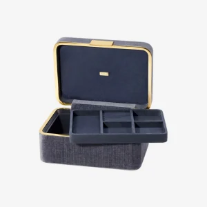 Beauvais Velvet Jewellery Box Dusk Blue