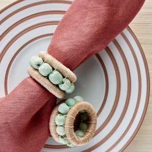 Berry Napkin Ring Aqua - Set of 4