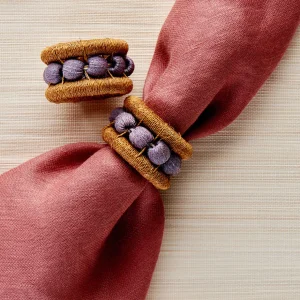 Berry Napkin Ring Smoke - Set of 4