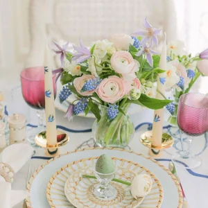 Blue Bird Hand-Painted Candle - Set of 2