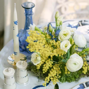 Blue Bird Hand-Painted Candle - Set of 2