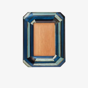 Blue Geometric Marquetry Frame