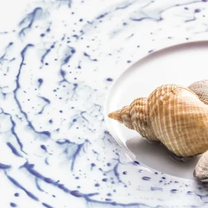 Blue Impression Dessert Plate