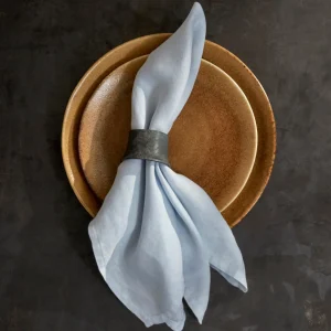 Blue Linen Sateen Napkins - Set of 4