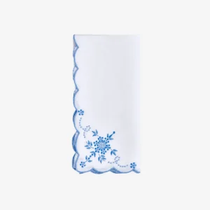 Blue Thistle Scalloped Napkin