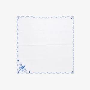 Blue Thistle Scalloped Napkin