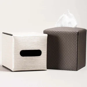 Bois Pearl Leather Tissue Holder