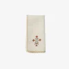 Bouquet Embroidered Napkin - Rosewood