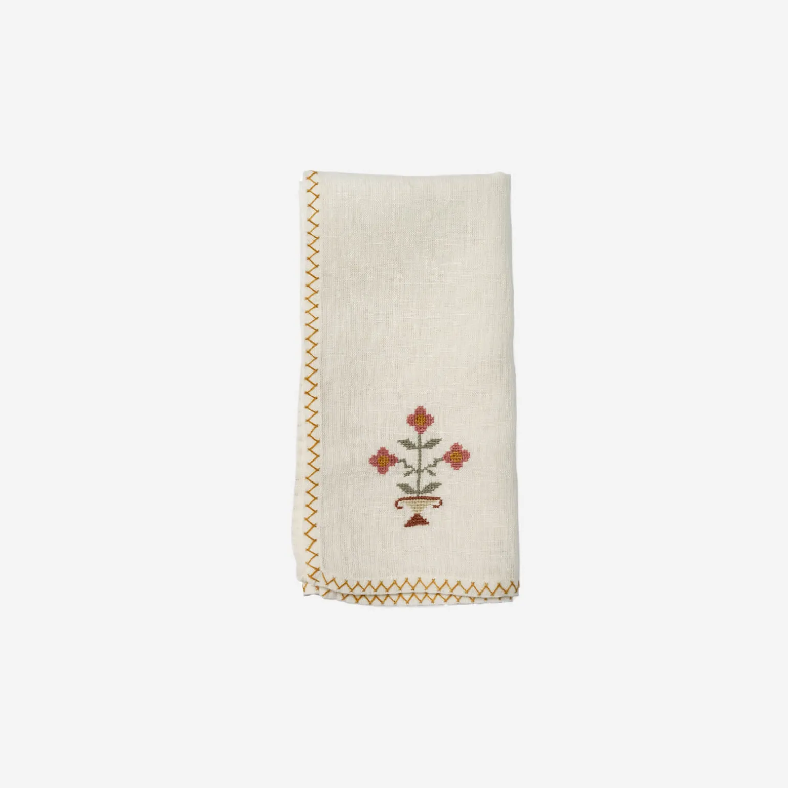 bouquet_embroidered_napki_0.webp Bouquet Embroidered Napkin - Rosewood