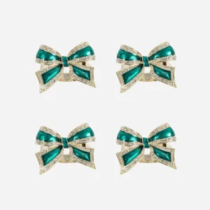 Bow Napkin Ring Emerald - Set of 4