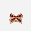 Bow Napkin Ring Ruby - Set of 4