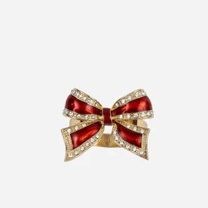 Bow Napkin Ring Ruby - Set of 4