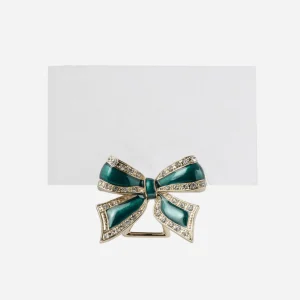 Bow Place Card Holder Emerald - Set of 4