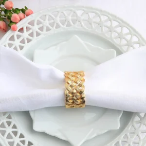 Braid Gold Napkin Ring - Set of 4