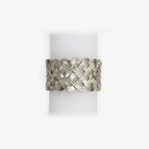 Braid Platinum Napkin Ring - Set of 4
