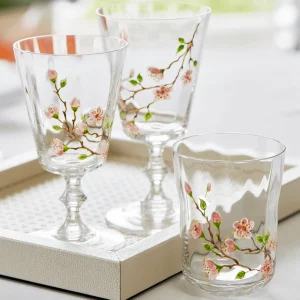 Cherry Blossom White Wine Glass