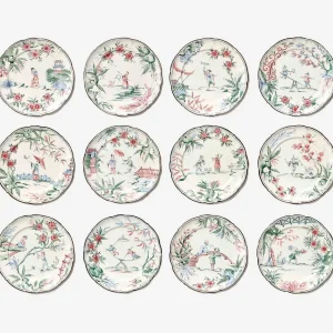 Chinoiserie Dinner Plates  - Set of 12