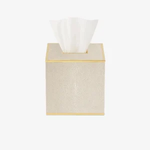 Classic Shagreen Tissue Box Cover Wheat