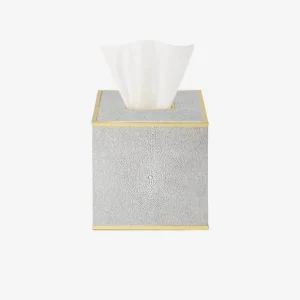 Classic Shagreen Tissue Box Cover - Dove