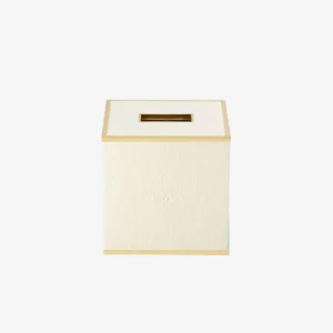 Classic Shagreen Tissue Box Cover - Cream