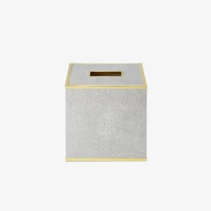 Classic Shagreen Tissue Box Cover - Dove