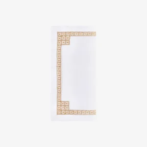 Daisy Chain Hemstitch Gold Cocktail Napkin