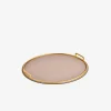 Defile Large Round Leather Tray Dove