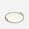Defile Medium Round Leather Tray Ivory