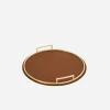 Defile Medium Round Leather Tray Bronze