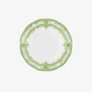 Fish Scale Green & Gold Dinner Plate