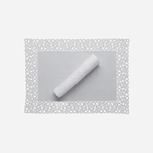 Florence White Lace Trim Placemat