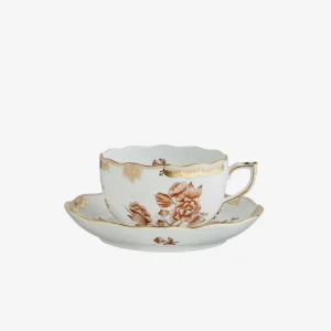 Fortuna Teacup & Saucer Antique Brown