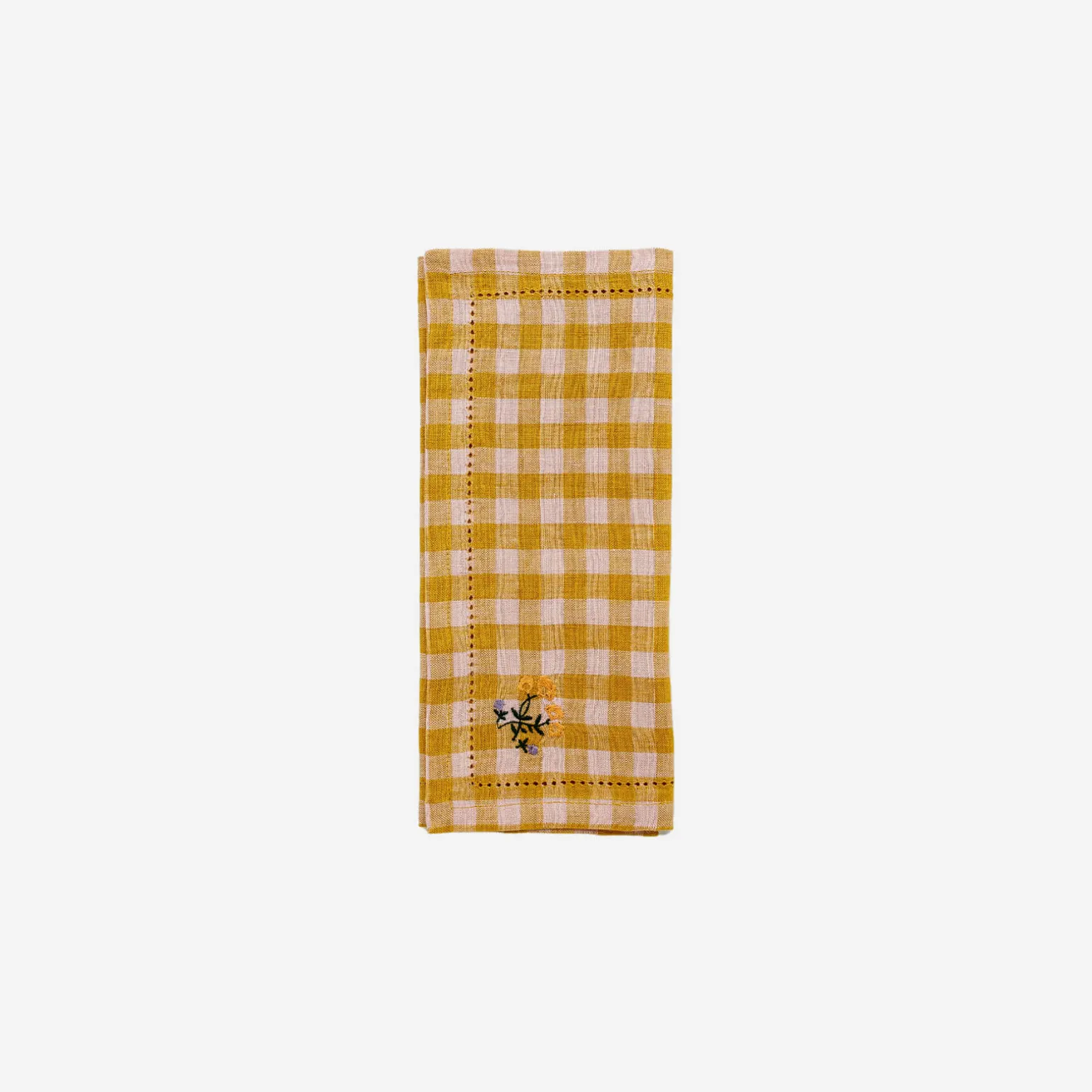 gingham_embroidered_napki_0.webp Gingham Embroidered Napkin Mustard