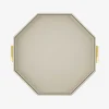 Grace Octagonal Leather Tray Ivory